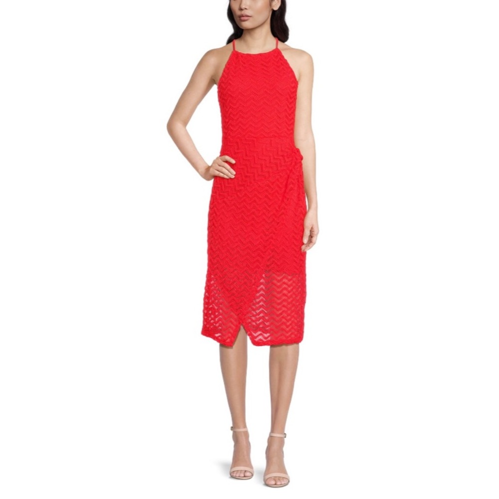 MADDEN NYC JUNIORS HALTER MIDI DRESS